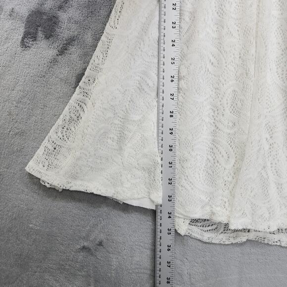 Bailey Blue Dress Womens L White Crochet Lace Strappy V-Neck Back Cutout Mini - Picture 9 of 10